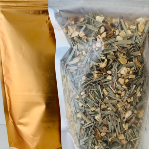 Ginger Lemon Grass Tea, a refreshing blend of zesty ginger and fragrant lemongrass, offering a soothing, aromatic experience.