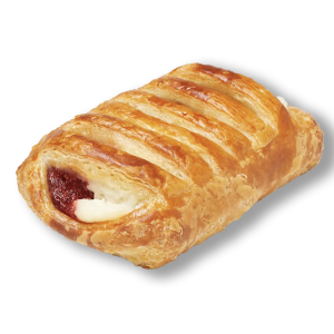 Strawberry Cheese Croissant, a flaky, buttery pastry filled with a rich cream cheese filling and topped with fresh strawberries, offering a perfect balance of sweetness and tang.