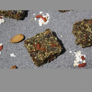 Vegan Energy Hemp Bar, made with organic ingredients like hemp seeds and oats, offering a crunchy, satisfying snack full of plant-based protein and fiber.