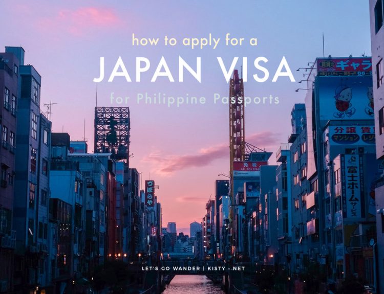 A photo skyline of Osaka, Japan, with a title: How to apply for a Japan Visa for Philippine Passports