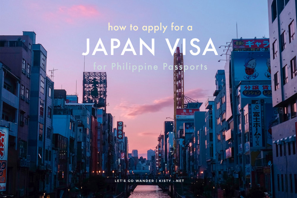 A photo skyline of Osaka, Japan, with a title: How to apply for a Japan Visa for Philippine Passports
