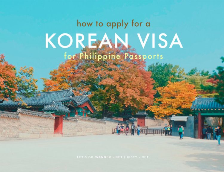 A photo of a Korean castle during fall, with a caption How to Apply for a Korean Visa for Philippine Passports