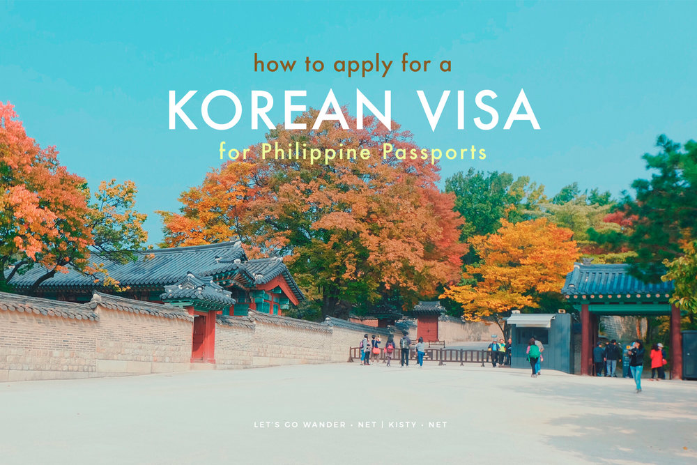 A photo of a Korean castle during fall, with a caption How to Apply for a Korean Visa for Philippine Passports